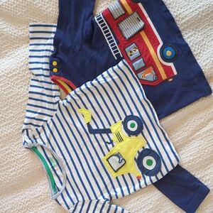 Baby Boden Blue Tops With Truck, Firetruck, Flaps!